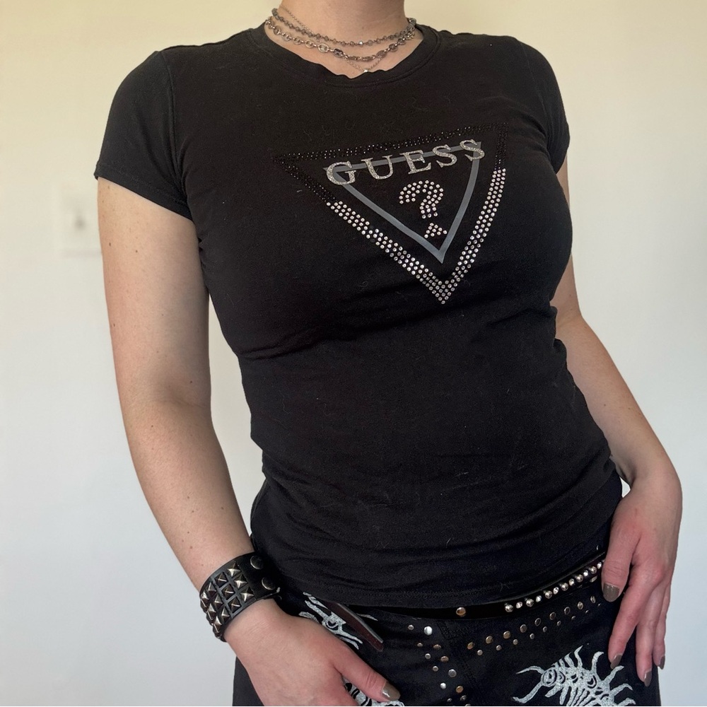 Guess Rhinestone Logo T-Shirt - Picture 2 of 8